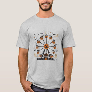 T-shirt Roue de Ferris de citrouille d'Halloween