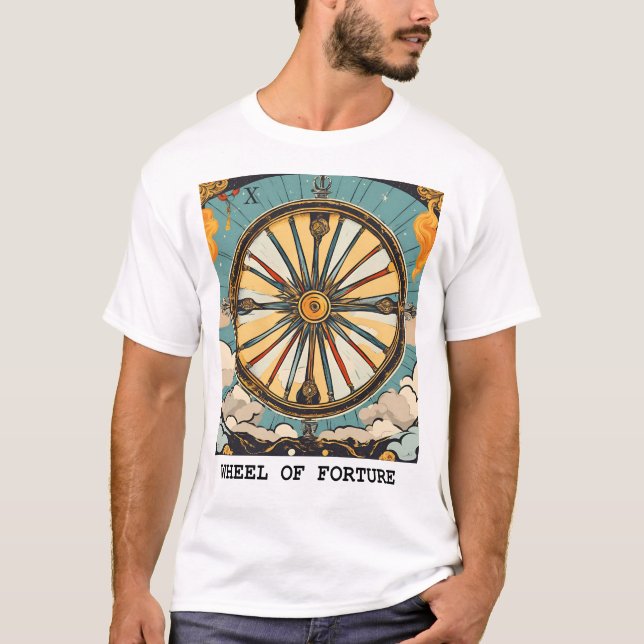 T-SHIRT ROUE DE FORTUNE - CARTE DE TAROT (Devant)