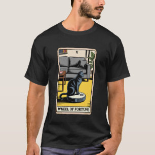 T-shirt Roue de la Fortune Carte de Tarot Chat sur Aspirat
