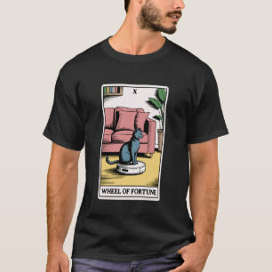 T-shirt Roue de la Fortune de carte de tarot Chat sur aspi