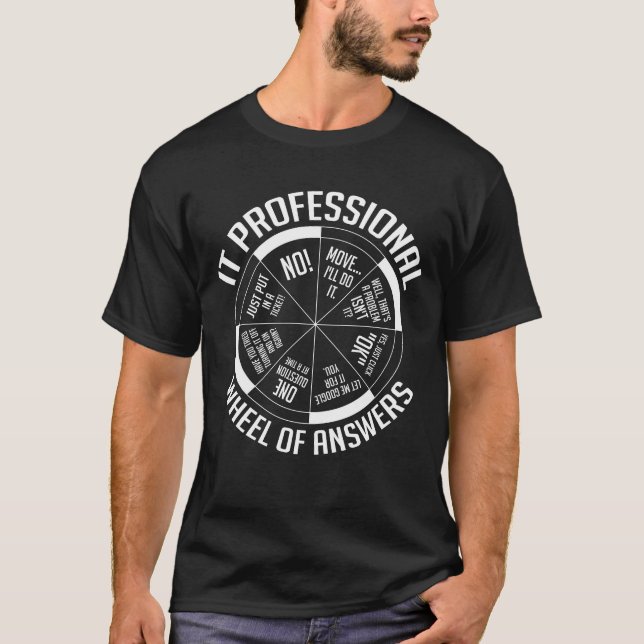 T-shirt Roue De Réponses Professionnelle Informatique (Devant)