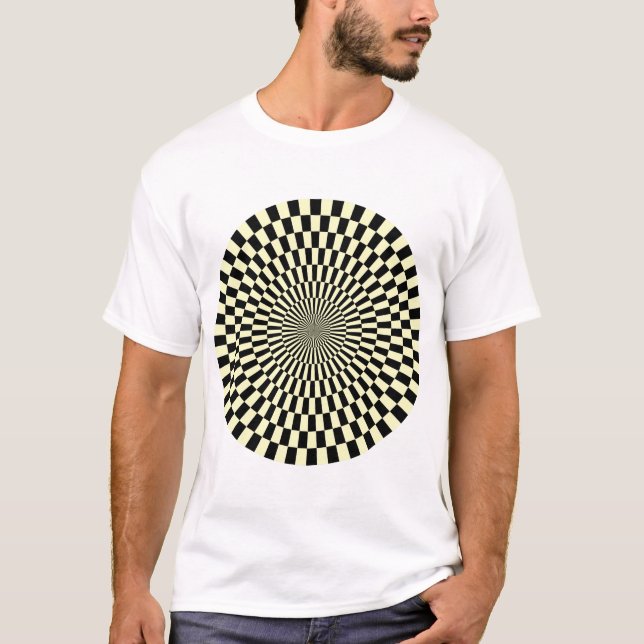 T-shirt Roue Op Art - Crème et noir (Devant)
