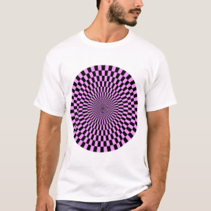 T-shirt Roue Op Art - Violet clair et noir
