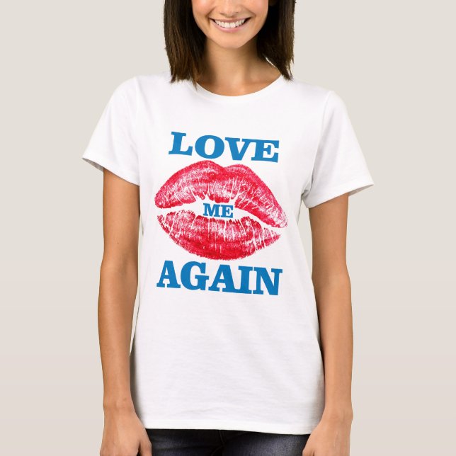 T-shirt rouge à lèvres et amour (Devant)