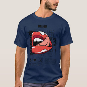 T-shirt Rouge à lèvres Modern Art Lip Print marque fille