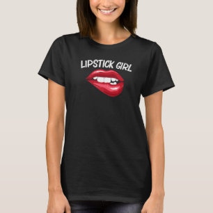 T-shirt Rouge à lèvres pour filles enfants mordant les lèv