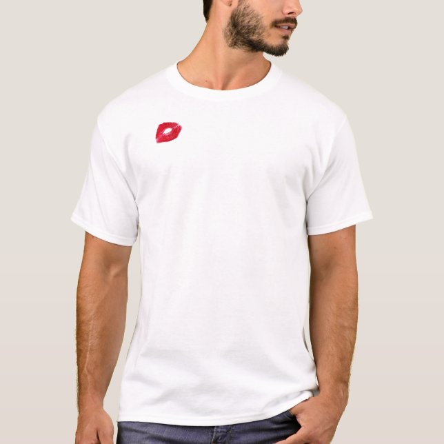 T-shirt Rouge à lèvres sur la chemise (Devant)
