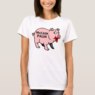 T-shirt Rouge à lèvres sur un porc