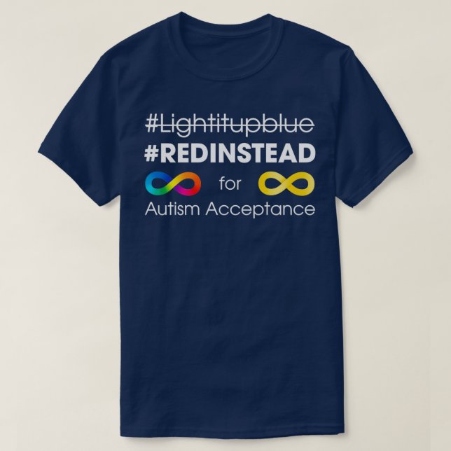 T-shirt Rouge Au Lieu De L'Acceptation De L'Autisme (Design devant)