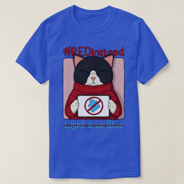 T-shirt Rouge Au Lieu De Ne Pas L'Éclairer Bleu (Design devant)