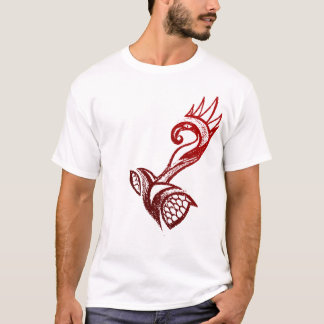 T-SHIRT ROUGE AZTÈQUE D'OISEAU