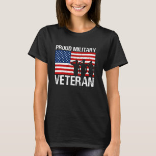 T-shirt Rouge Blanc Bleu Drapeau Soldat Fier Vétérinaire M