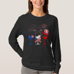 T-shirt Rouge Blanc Bleu Vins Casquettes Lunettes American