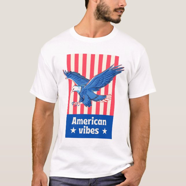 T-shirt "Rouge, blanc et audacieux : Embrassez l'Esprit d' (Devant)