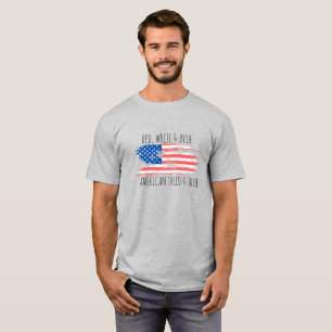 T-SHIRT ROUGE, BLANC ET BLEU AMERICAN TRIE & TRUE SHIRT
