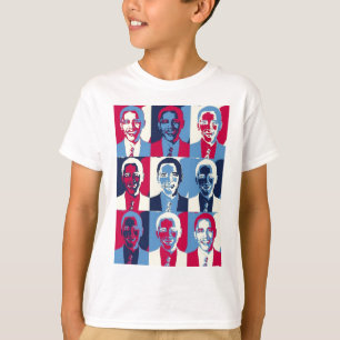 T-shirt Rouge, blanc et bleu Obama Pop Art