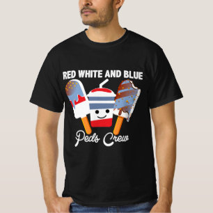 T-shirt Rouge Blanc Et Bleu Peds Crew Conception De T-Shir