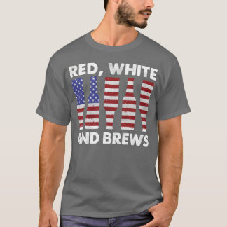 T-shirt Rouge Blanc Et Brasseurs vintage