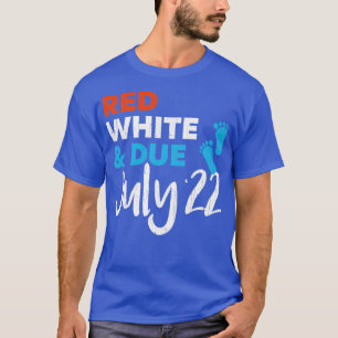 T-shirt Rouge blanc et échéance juillet 2022 Grossesse