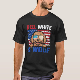 T-shirt Rouge Blanc Et Woof Rouge Toy Poodle Chien Drapeau