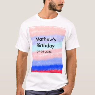 T-shirt Rouge bleu américain garçon anniversaire ajouter n
