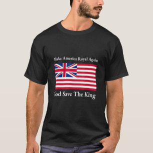 T-shirt Rouge Bleu Royal American British Flag Vintage