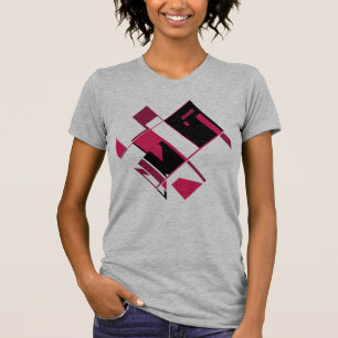 T-shirt Rouge bordeaux noir Abstrait Géométrique MCM Look