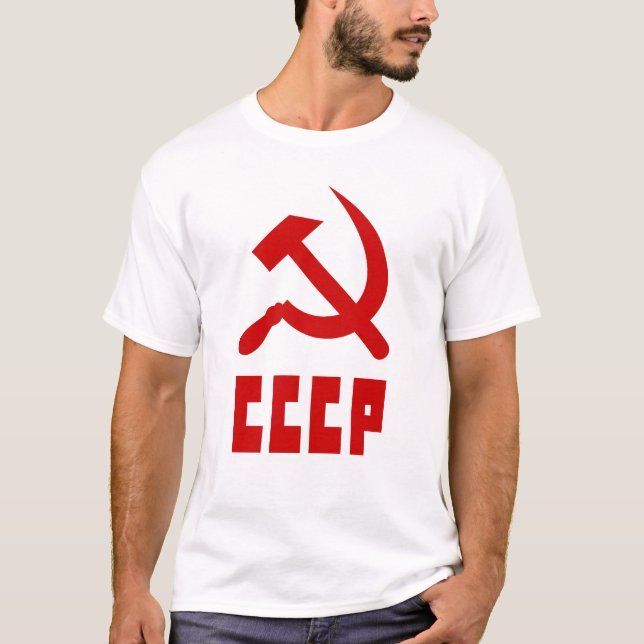 T-shirt Rouge communiste CCCP Marteau russe et faucille (Devant)