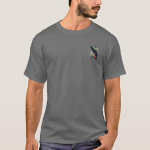 T-shirt Rouge coupé la queue, Cockatoos. noirs (de