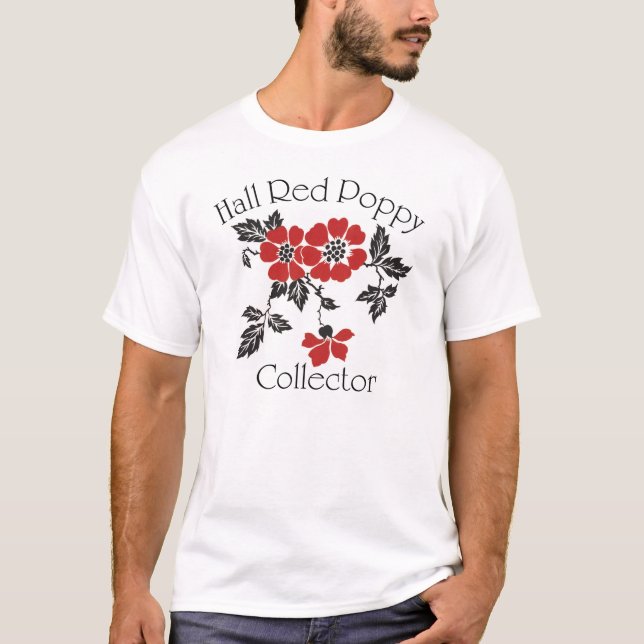 T-shirt rouge de collecteur de pavot de Hall des (Devant)