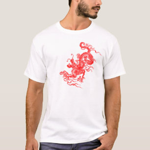 T-shirt rouge de dragon