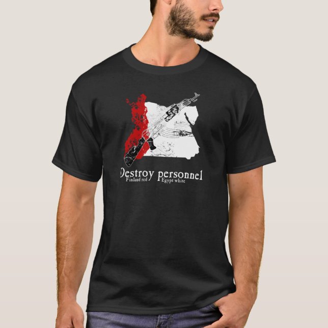 T-shirt Rouge de la Finlande, blanc de l'Egypte (Devant)