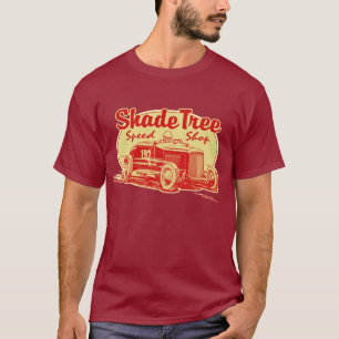 T-shirt Rouge de magasin de vitesse d'arbre d'ombrage