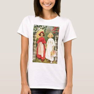 T-shirt Rouge de neige blanc et de rose