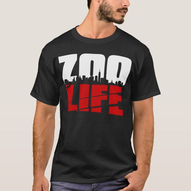 T-shirt Rouge de paysage urbain de ZooLife (Devant)
