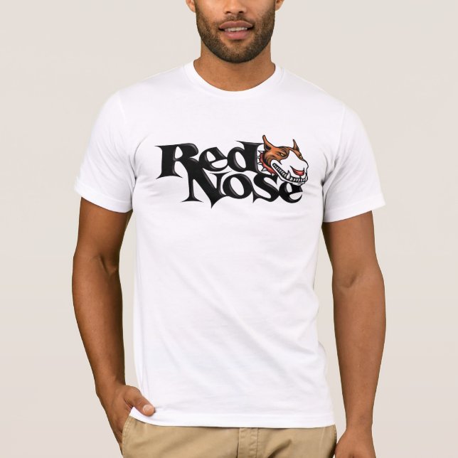 T-shirt rouge de Pitbull de jour de nez (Devant)