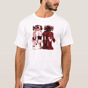 T-shirt rouge de robots