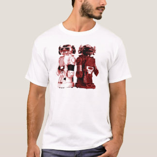 T-shirt rouge de robots
