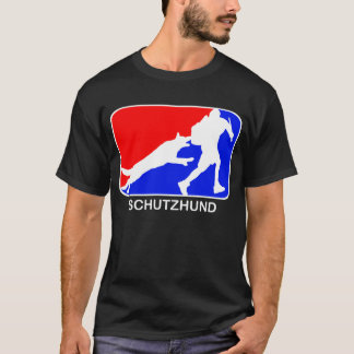 T-shirt rouge et bleu de schutzhund de logo
