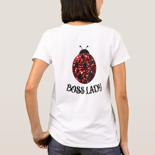T-shirt Rouge étincelant Ladybug BOSS LADY Personnaliser (Dos)