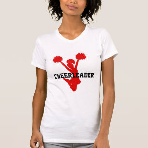 T-shirt rouge fait sur commande de pom-pom girl