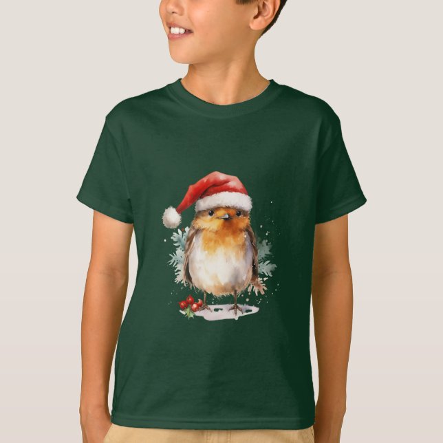 T-shirt Rouge-gorge de Noël (Devant)
