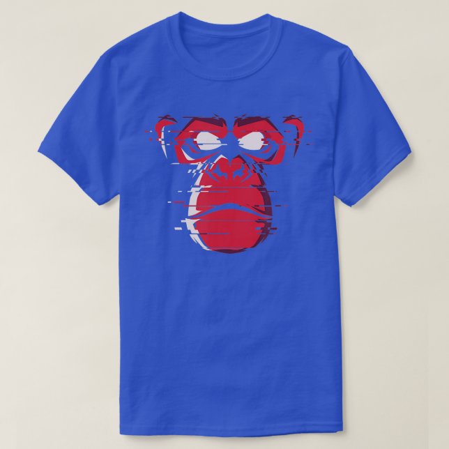 T-shirt Rouge Gorille en colère Singe Ape Chimp (Design devant)