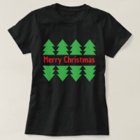Rouge Joyeux Noël Simple Arbre Vert Design Noir