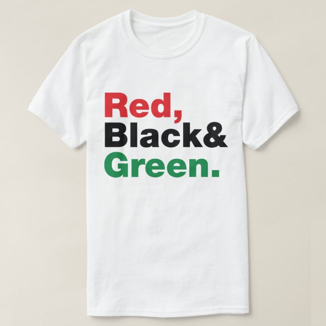 T-shirt Rouge, Noir et Vert. (Design devant)