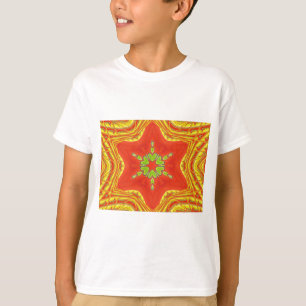 T-shirt Rouge or vert Mandala Art Imprimer
