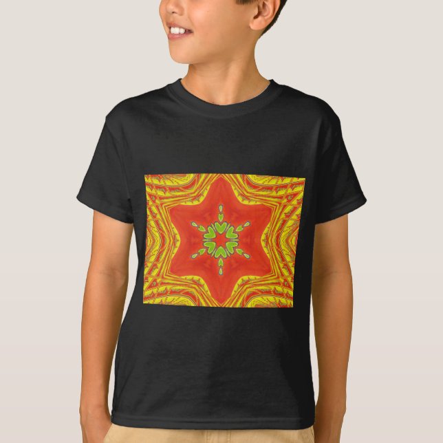 T-shirt Rouge or vert Mandala Art Imprimer (Devant)