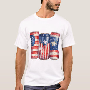 T-SHIRT ROUGE PATRIOTIQUE BLANC BLANC BLEUE BROUILLÈRE CAN