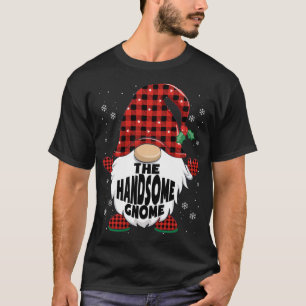 T-shirt Rouge Plaid beau Gnome Noël