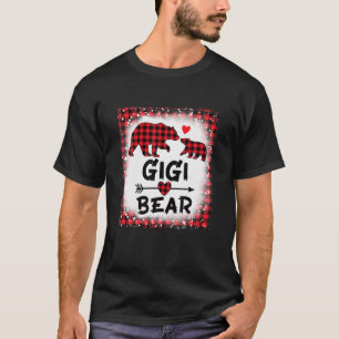 T-shirt Rouge Plaid Gigi Bear Xmas Funny Famille de Noël P